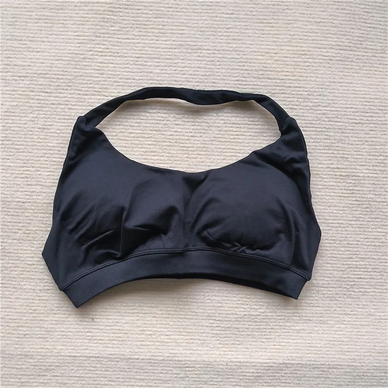 HBC Women's Sports Bra High Elastic Halter Top Push-up Fitness Workout Underwear Seamless Gym Tops Yoga Bra image 5