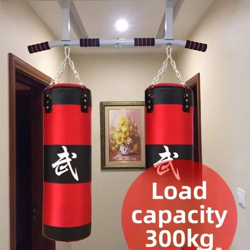 

Home Use Indoor Wall-Mounted Pull-Up Bar Thickened Drilled Hanging Rod Ceiling Fixed Fitness Single Bar Punching Bags Sand Bags