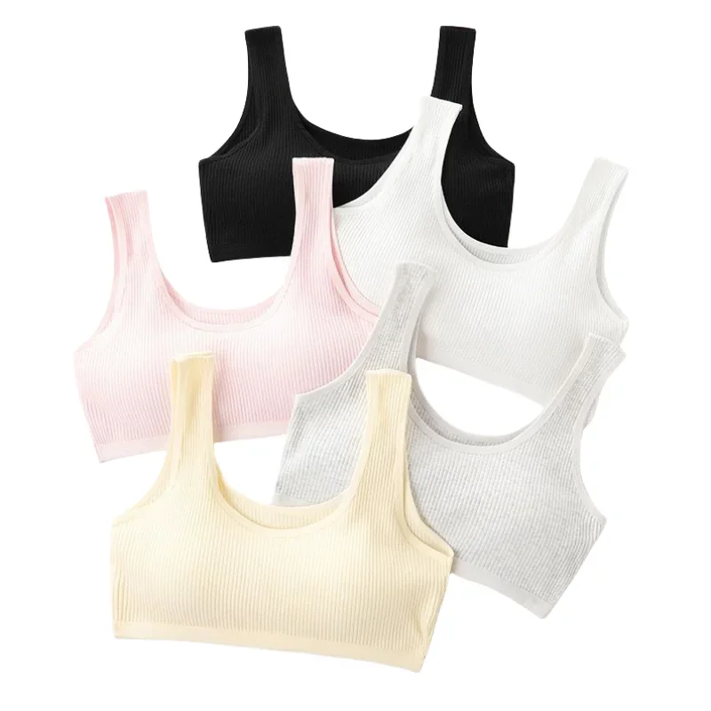 4 Pcs/Lot Children's Breast Care Girls Bras Age 8-16 Years Cotton Teens Girls Sponge Cup Teenage Girl Underwear Kids Vest