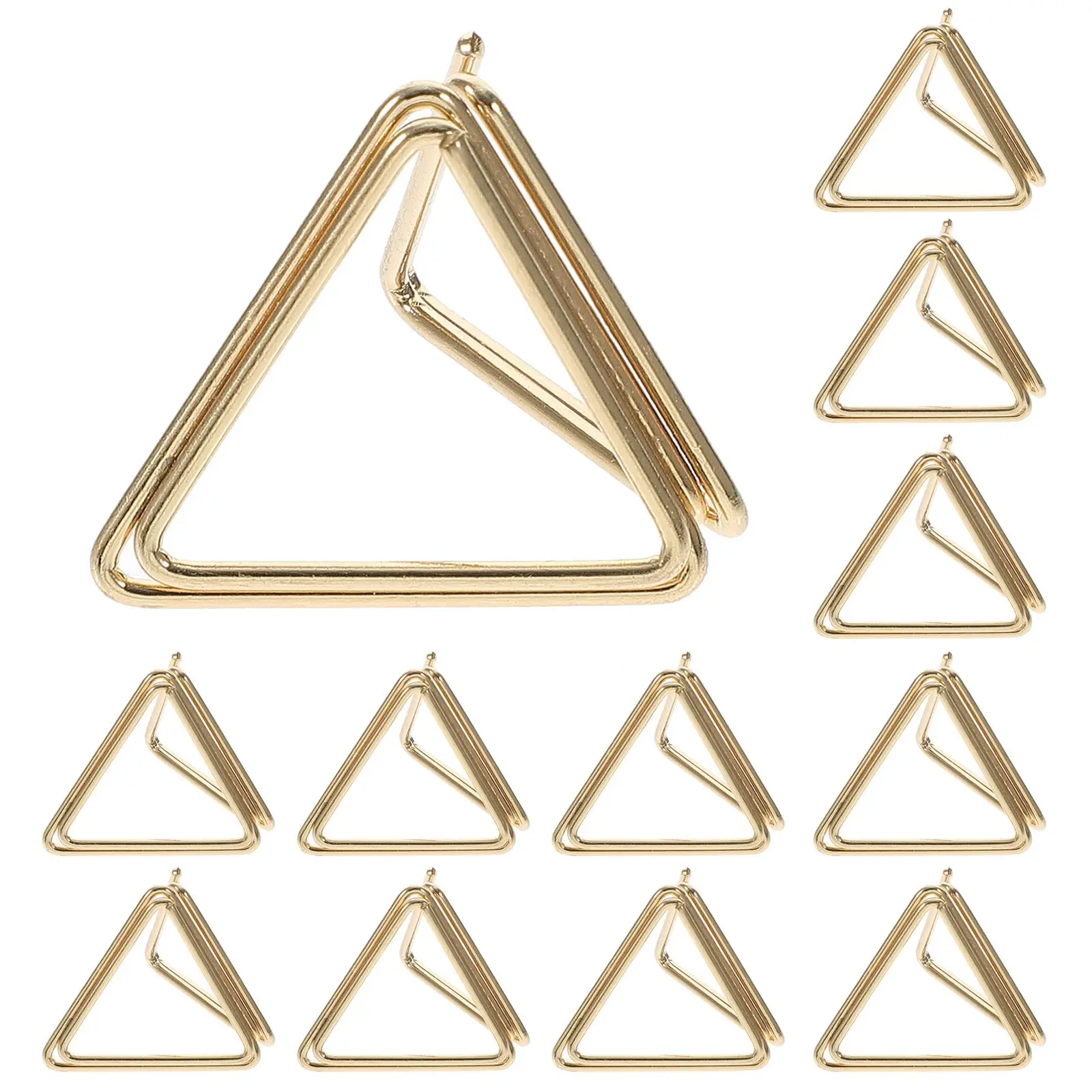 

30 Pcs Three-dimensional Memo Clips Aluminum Alloy Triangle Design Paper Clips Photo Holder Stand Storage Office Supplies