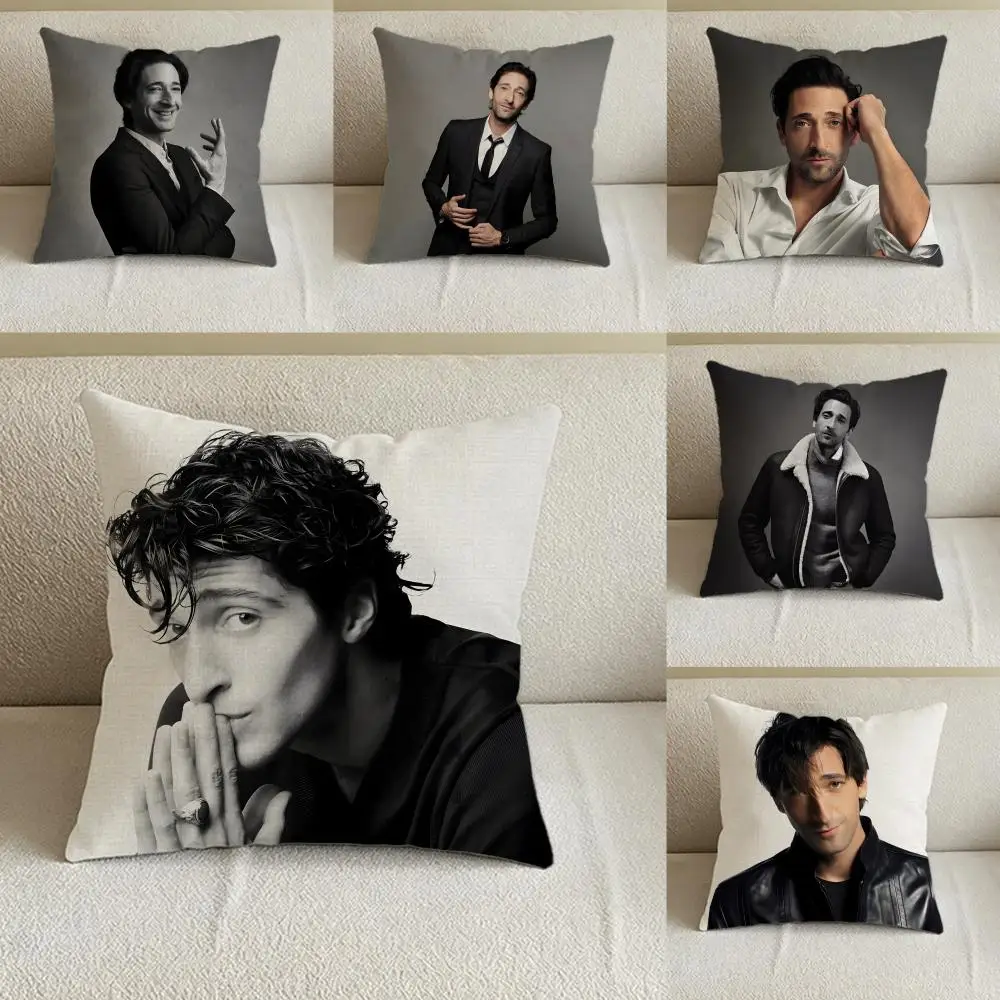 Capa de Almofada A-Adrien Brody em Linho Natural, Conjunto de Capas de Almofada, Decoração Completa para Sofá, Quarto e Cadeira