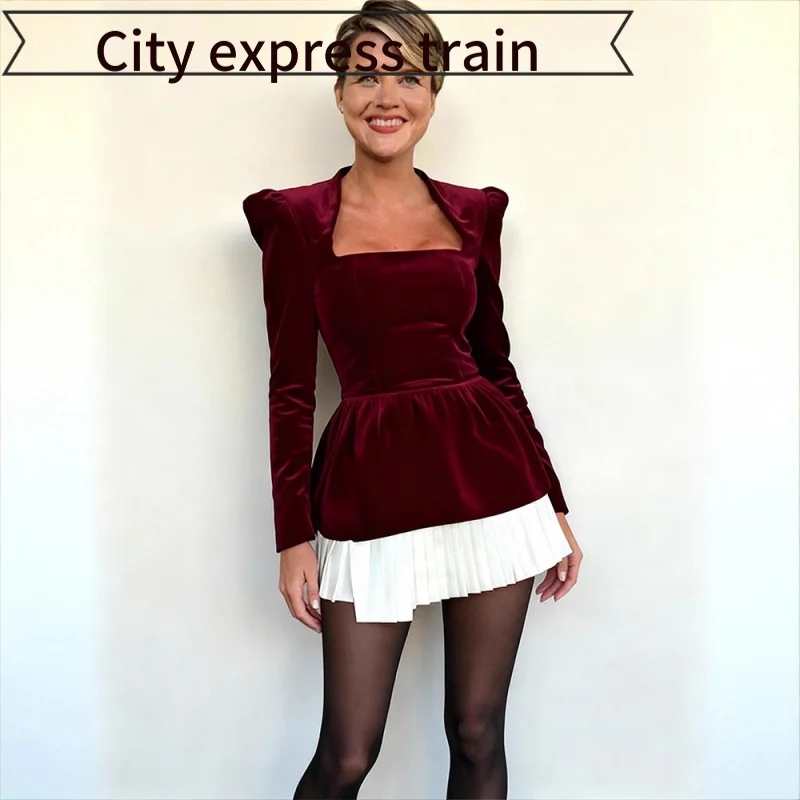 

Вышитое приталенное платье с квадратным вырезом, завышенной талией, длинными рукавами-фонариками, повседневное, на шнуровке