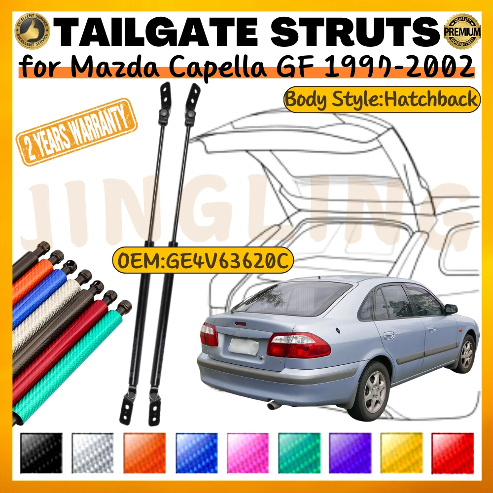 

Qty(2) Trunk Struts for Mazda Capella GF Hatchback 1997-2002 GE4V63620C Rear Tailgate Boot Gas Springs Lift Supports Shocks