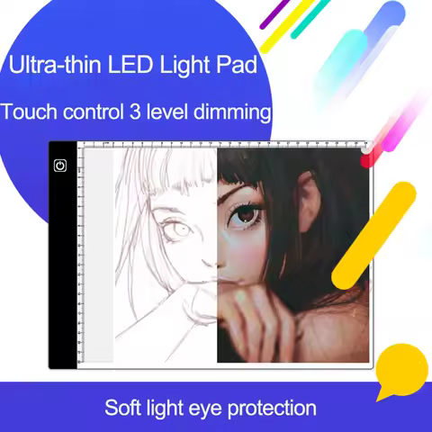 A4 Diamond Drawing Light Board, Ultra-Thin LED Tracking Light Box, Level 3 Brightness Light Box for Painting, Drawing