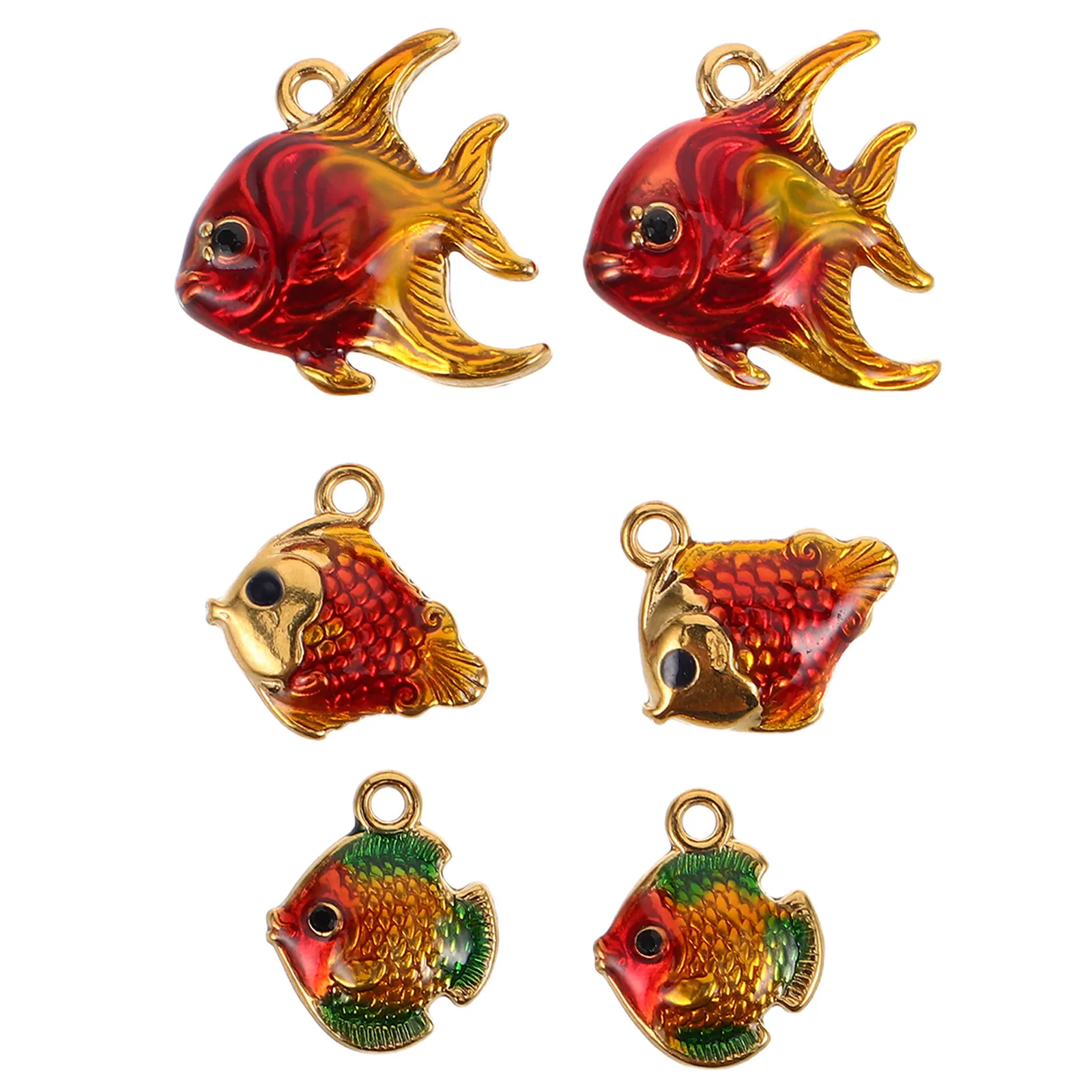 6Pcs Animal Pendant Necklace Stainless Steel Fish Charm Colorful Vacuum Plated Durable DIY Jewelry Making Bracelet Charm view 3