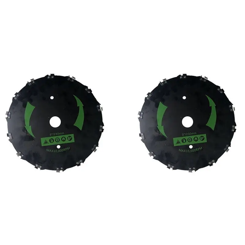 

A84X-2Pcs 9Inch Chain Saw Tooth Mower Blade 14 Teeth Chainsaw Brush Cutter Grass Heavy Duty(A)