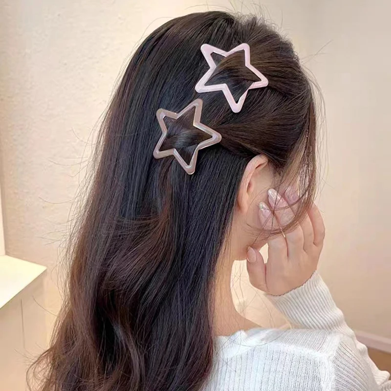 Colorido Hallow Star Hairpin, Garras de cabelo, Clips para meninas, mulheres, crianças, crianças, vintage, presente, cabeça Decoração Acessórios