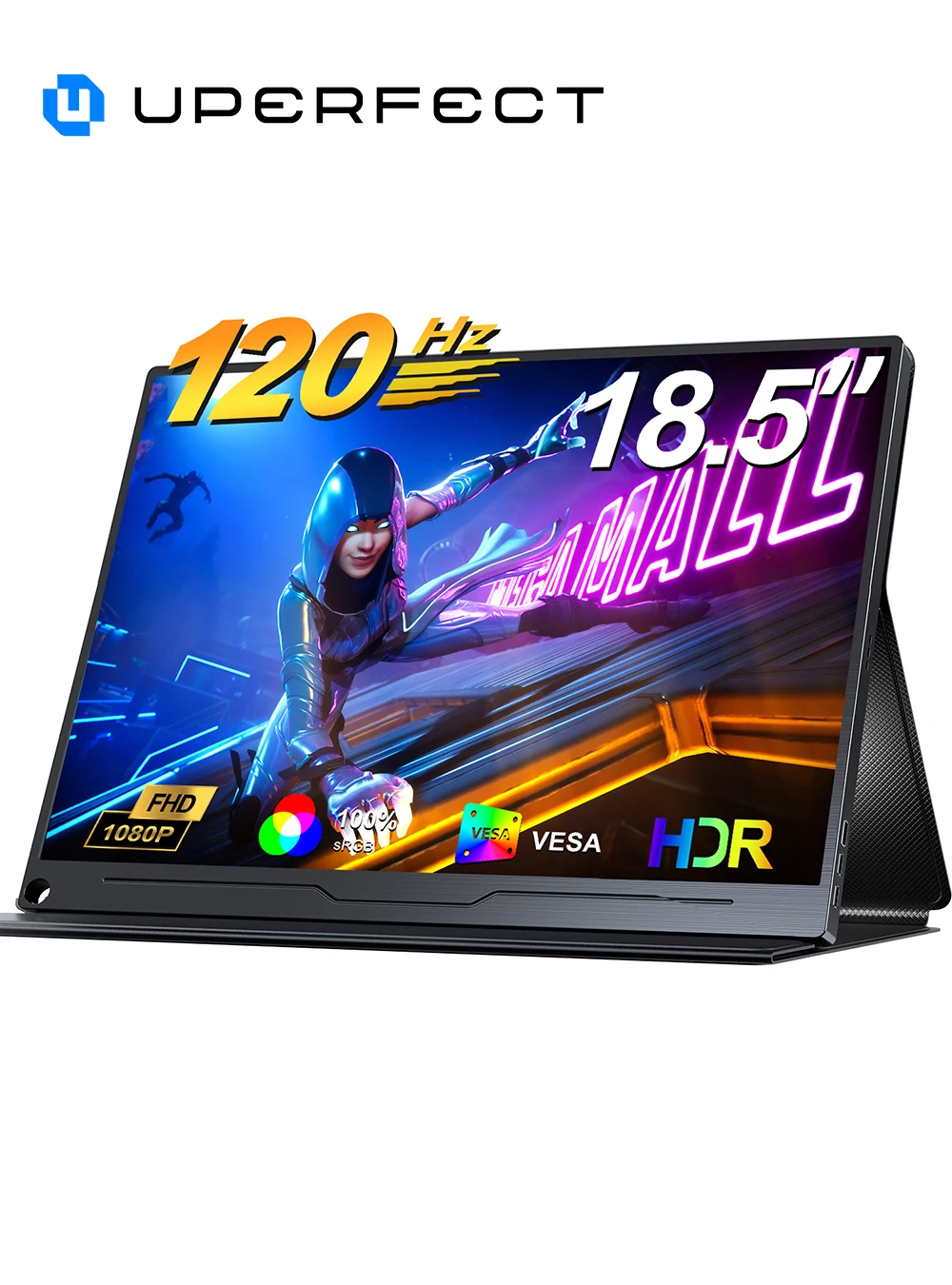 UPERFECT 18.5 Inch 120Hz Portable Monitor 1920x1080 IPS Gaming Computer Expand Display For XBox PS4/5 Switch HDMI & USB-C Input
