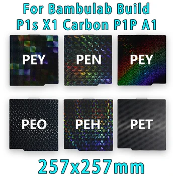 Bambulab Build Plate Spring Steel Sheet Pei Sheet 257x257 Build Plate P1s Bamboo Plate Lab Smooth Bambulabs X1 Carbon P1P A1
