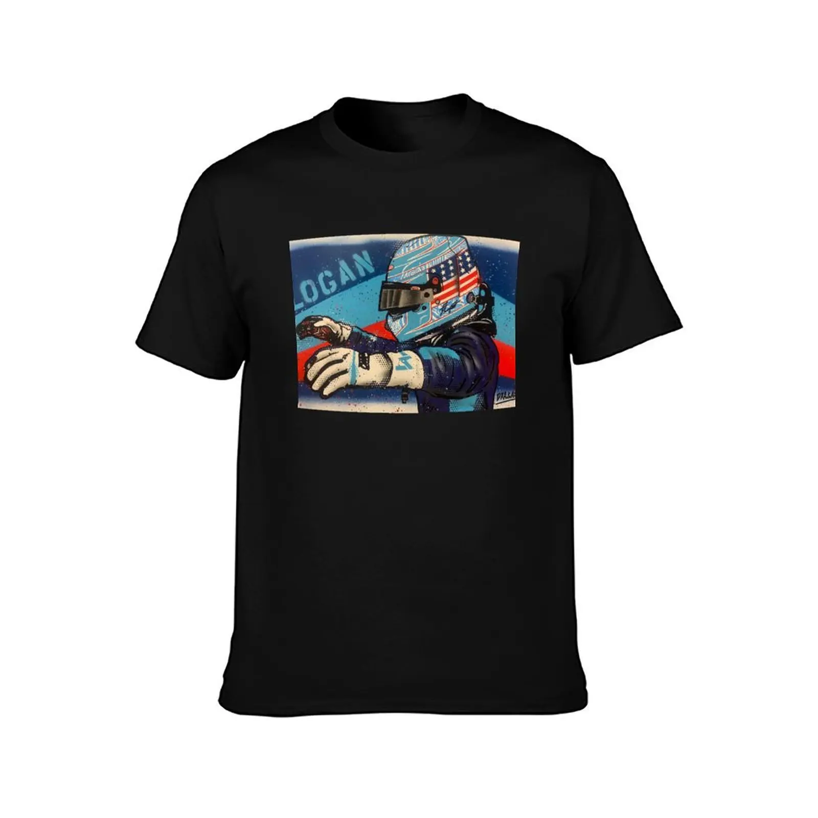 Logan Sargeant - F2 2022 F1 graffiti painting by DRAutoArt T-Shirt Summer Casual Cotton Tee Oversized Streetwear Tops