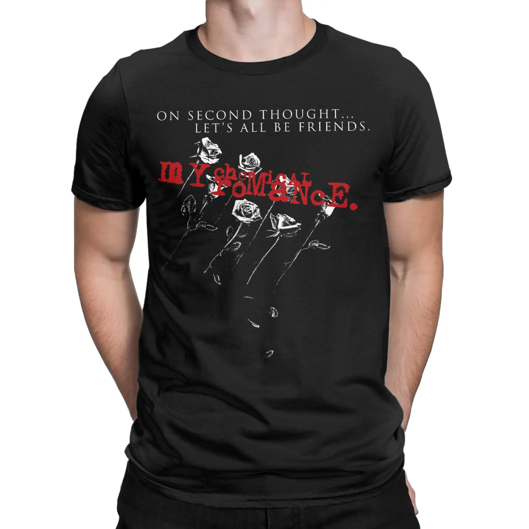 My Chemical Romance Let's All Be Friends T Shirt Summer Cotton T Shirts For Couple Tee Shirt Short Sleeves Streetwear Tees