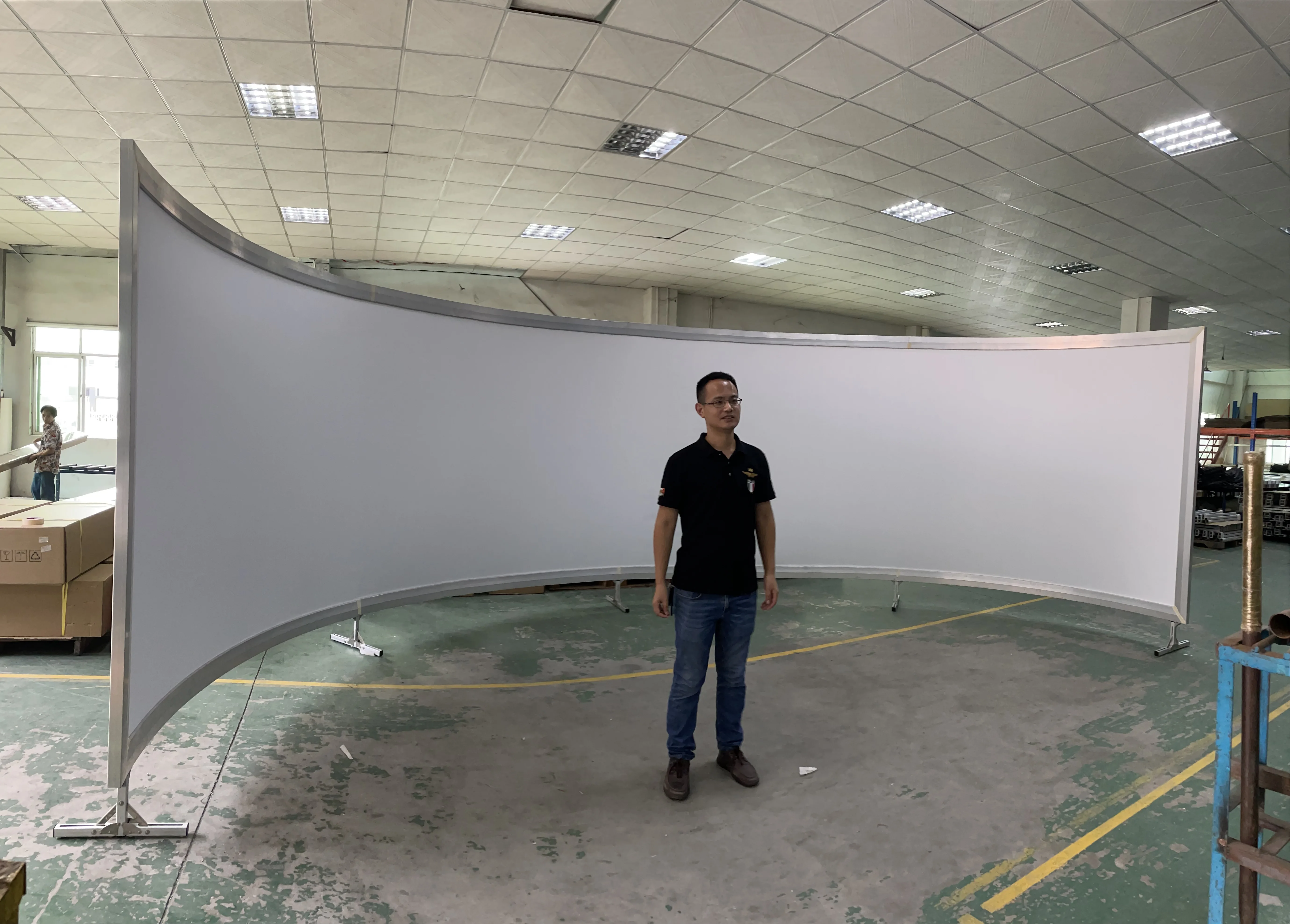 180-220  Degree Large Curved Projector Screen Cylindrical Projection Screen Edge Blending Curved Projection for Flight Simulator