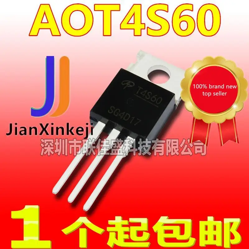 

10pcs 100% orginal new in stock AOT4S60L field effect MOS tube N channel 600V 4A TO-220 AOT4S60