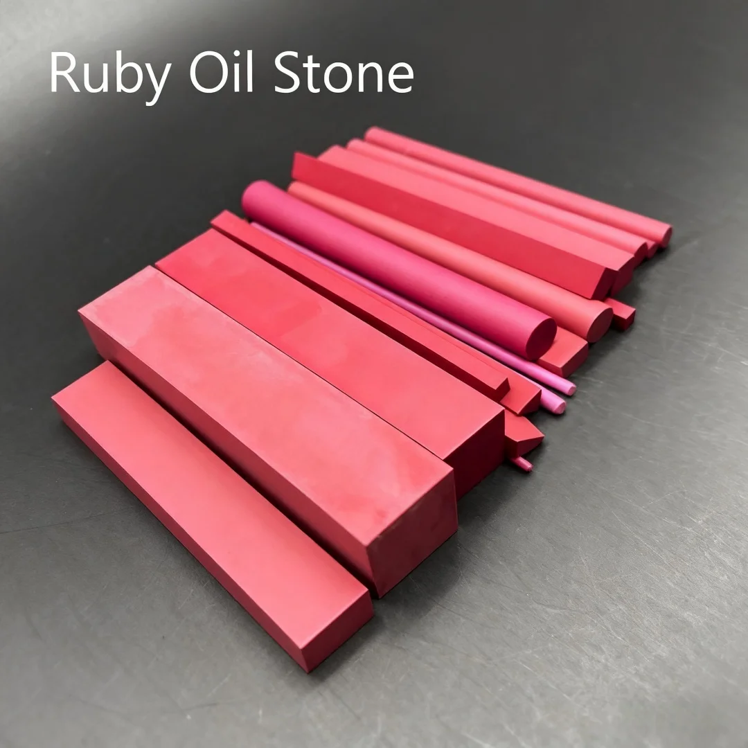 Ruby Oilstone Sharpening Stone Grits3000 Rectangle Round Square Shape Knife Polsihing Stone Knife Sharpen Length 100mm