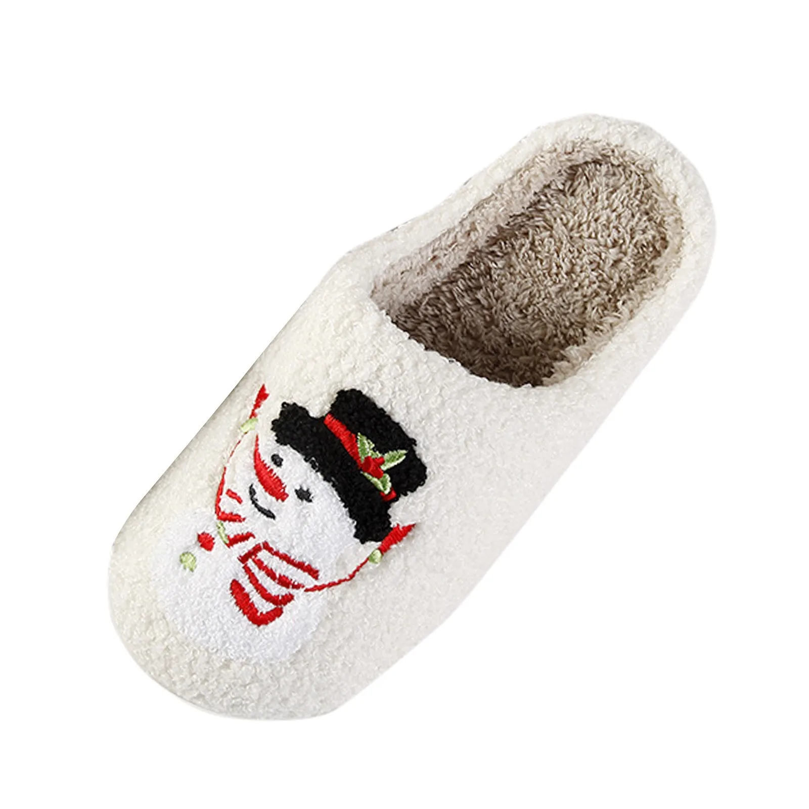 Vrouwen Kerstprint Slippers Antislip Fuzzy Huis Slippers Comfortabele Pluizige Verdikte Slippers Winter Thuis Dames Pluche Slippers