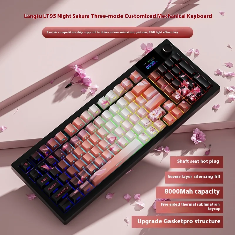 LangTu LT95 customized the third mock examination mechanical keyboard wireless bluetooth computer office game special side