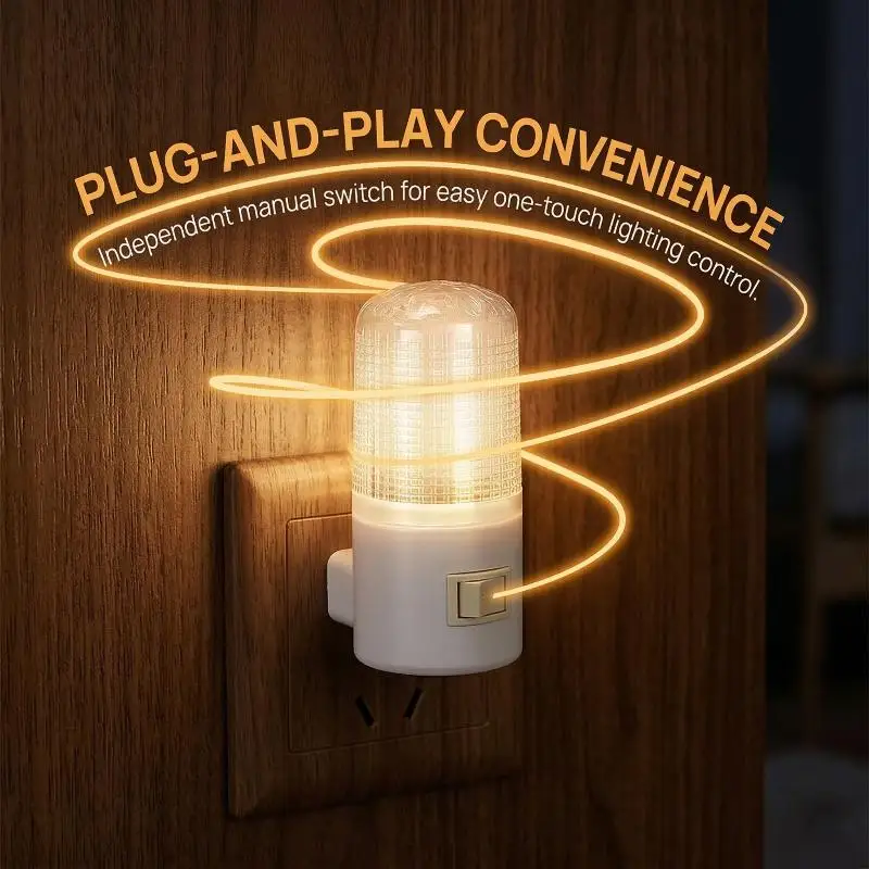 

Plug In LED Night Light EU US Energy Efficient Soft Lighting for Bedside Bedroom Living Room Emergency Use