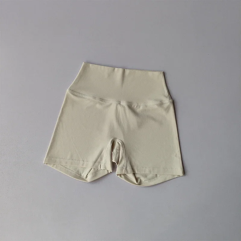 Damen High-Waist Yoga-Shorts in Nude, schnelltrocknend, für Fitness, Sport und Laufen, für den Sommer, Outdoor-Bekleidung, angenehmes Tragegefühl – Detail 7