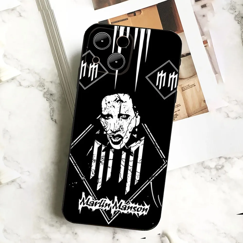 M-Marilyn Manson Singer   Phone Case  For IPHONE 15,13,14,12,Mini ,11, Xr, X ,Xs Pro Max 8, 7 Plus Back Cover