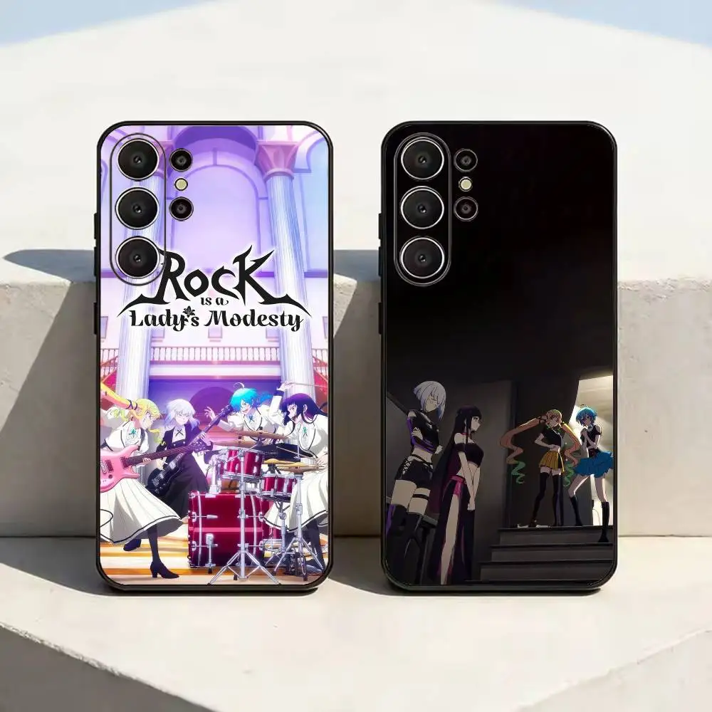 

Rock Is a Lady's Modesty Soft Silicone Case for Samsung S26, S24, S21, S22, S23, S30, Ultra, Plus, FE, Lite-Black