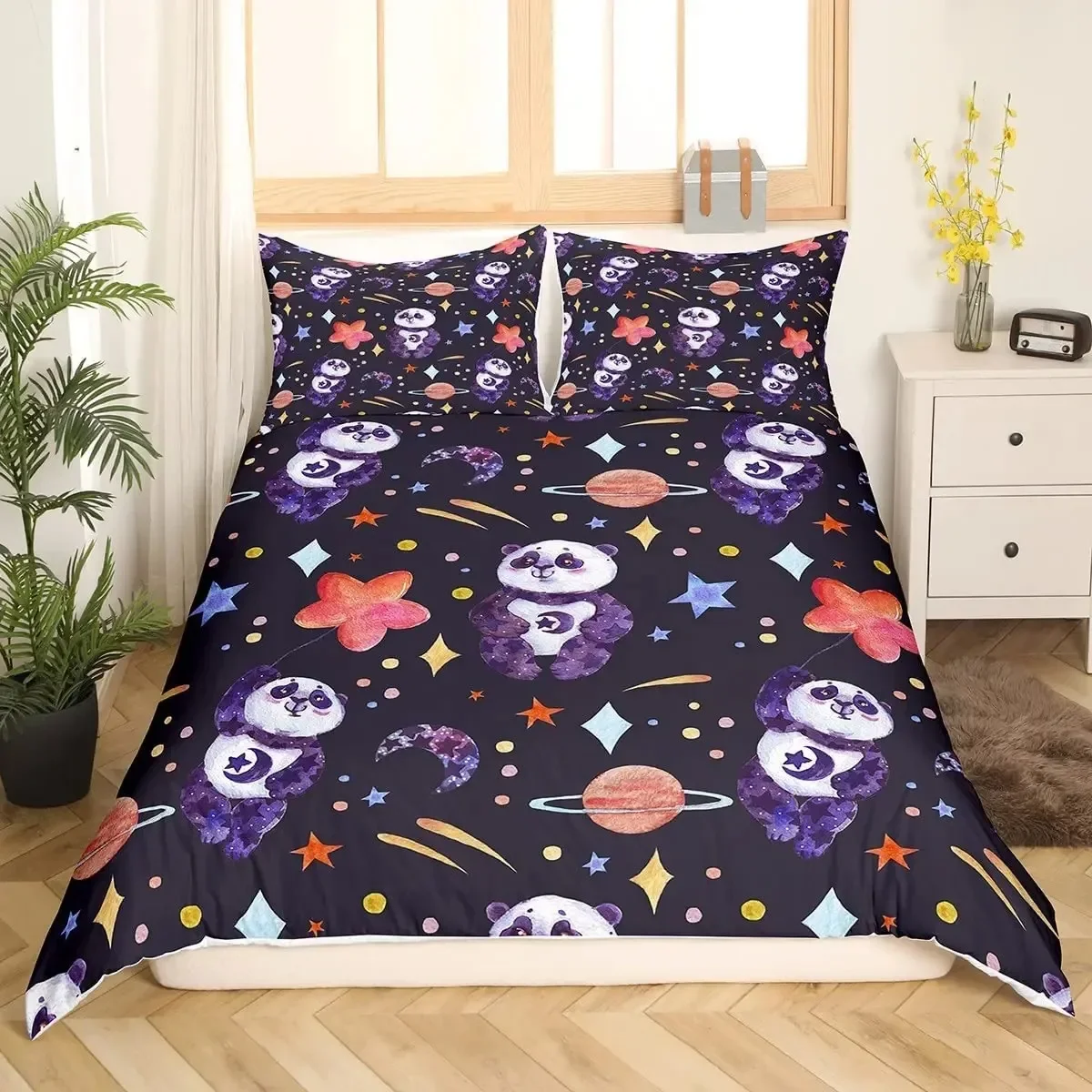 

Pink Cute Animals Comforter Cover Set,Cartoon Elephant Duvet Covers for Kid Boy Girl Child King Queen Size Polyester Bedding Set