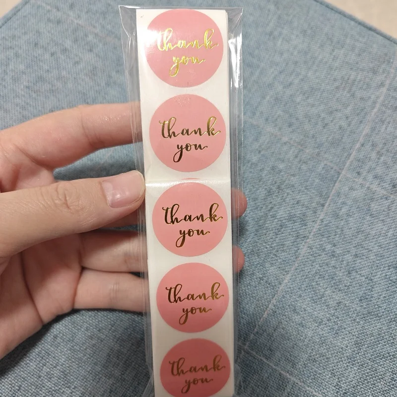 100/500pcs Round Thank You Stickers 1inch Wedding Favors and Party Handmade Stickers Envelope Seal Stationery Sticker