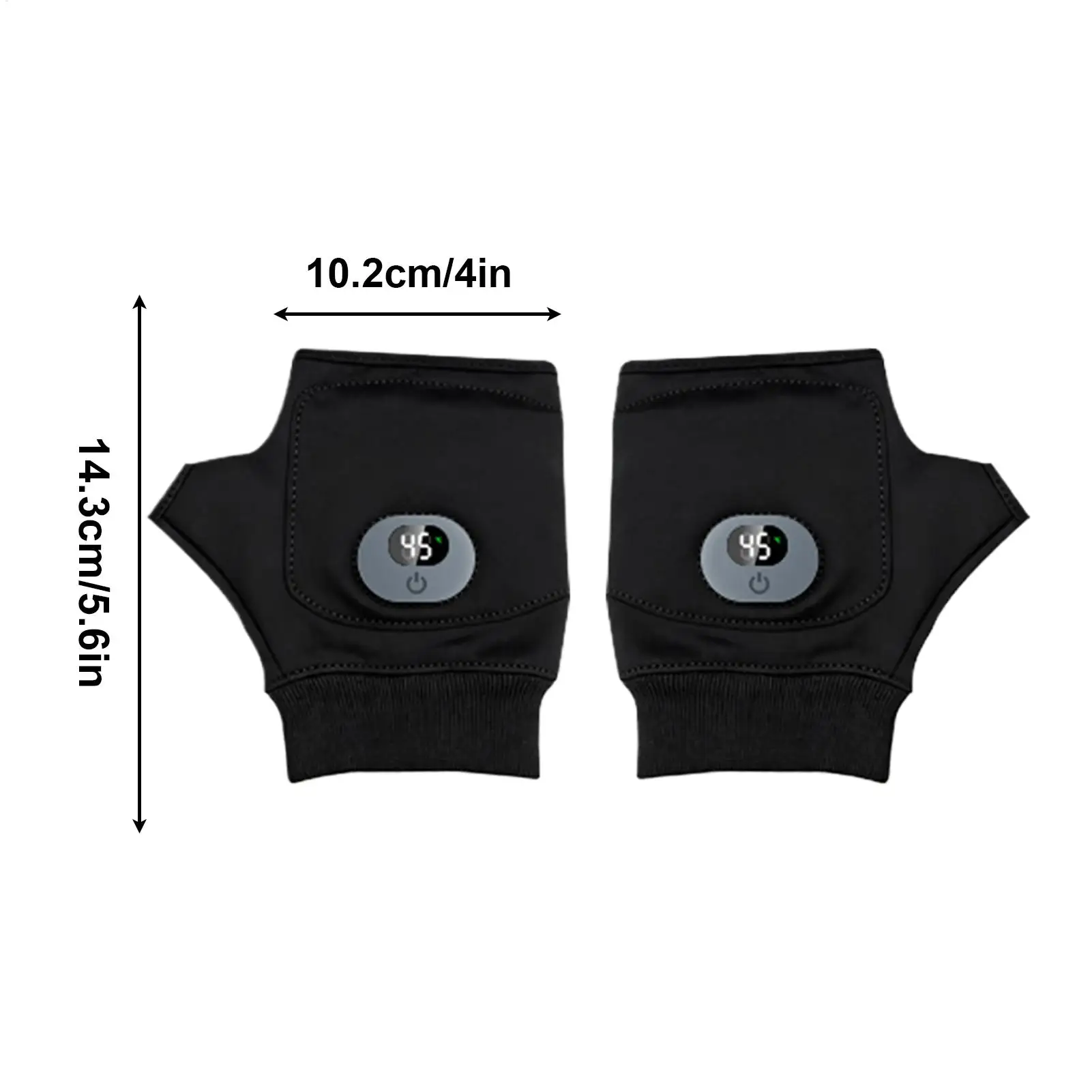 قفازات USB ساخنة بدون أصابع 3 درجات حرارة شاشة ديجيتال لتدفئة اليد للرياضات الخارجية والعمل المكتبي والتنقل في الشتاء