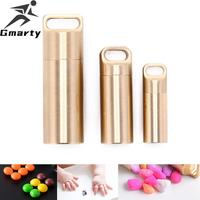 1PC Brass Seal Cabin Survival Waterproof Medicine Pill Drug Cases Outdoor Camping EDC Sealed Multifunctional Pendant