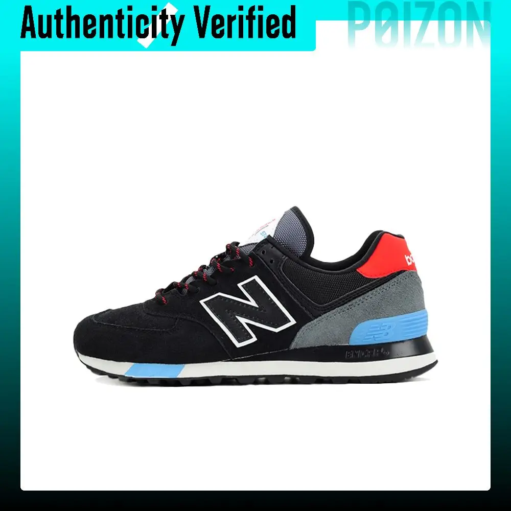New Balance NB 574 Running Shoes Unisex Low-top Black/Gray/Red ML574JHO