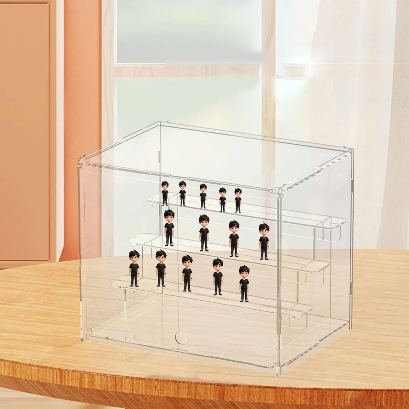 

Figures Display Stand with Shelf Transparent Display Case for Study Bedroom