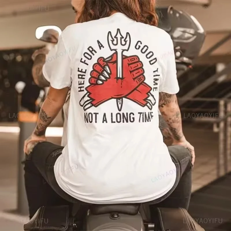 

2025 New Summer Biker Drinking Beer Skull Graphic Men's Cotton T-Shirt Punk Rock Streetwear Vintage Halloween Party Casual HOT