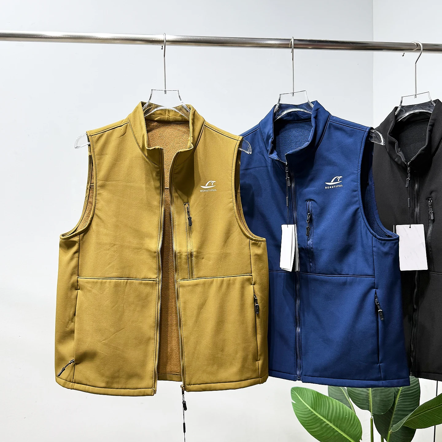 

High Performance-to-Price Ratio Thiened Stand Collar Men's Faionable Lightweight Warm Fce Vest Autumn Winter Casual
