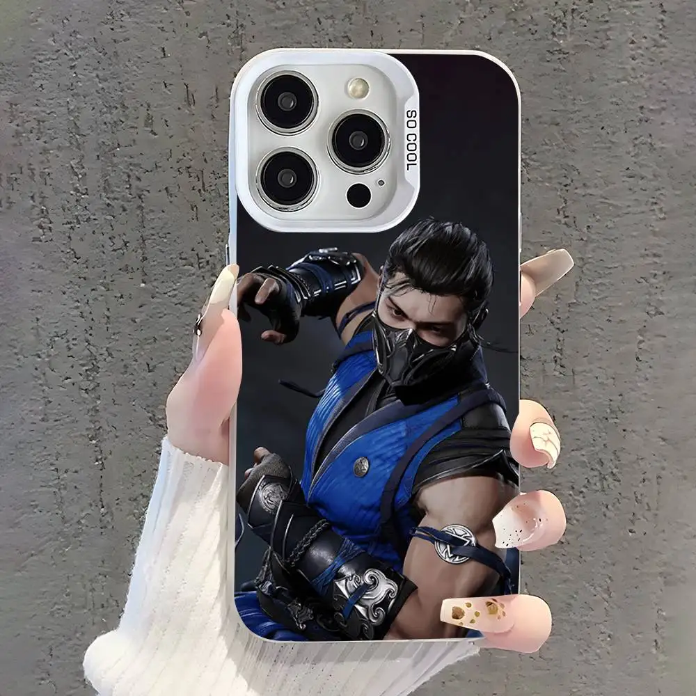Funda de teléfono Game M-Mortal Kombat para iPhone 17,16,15,14,13,12,11,Pro,XS,Max,Plus,Mini,SE, funda mate de caramelo blanco a prueba de golpes