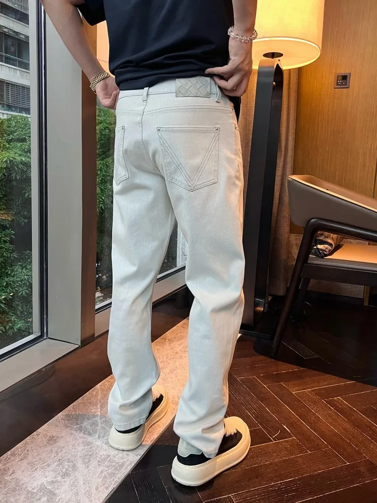 

Новинка осени 2025: Мужские джинсы прямого кроя в винтажном парижском стиле, свободные, европейские, люксовые, модные, длинные брюки
