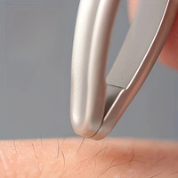 Premium Round Head Tweezers for Eyebrow & Facial Hair Removal Seamless Clips Short Hair Precision Beard Clip