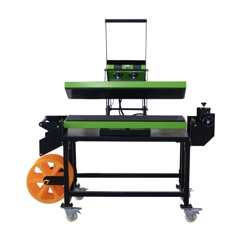 

Dual Heated Plates High Pressure High Efficiency Specially for Lanyard/Ribbon Printing Movable Stand+Lanyard Colleting Roller