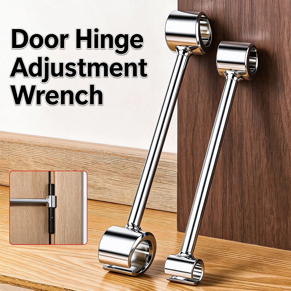 Double Head Hinge Gap Adjusting Wrench Door Hinge Repair Spanner Labor Saving Stainless Steel for Door Gaps Alignment DIY Tool