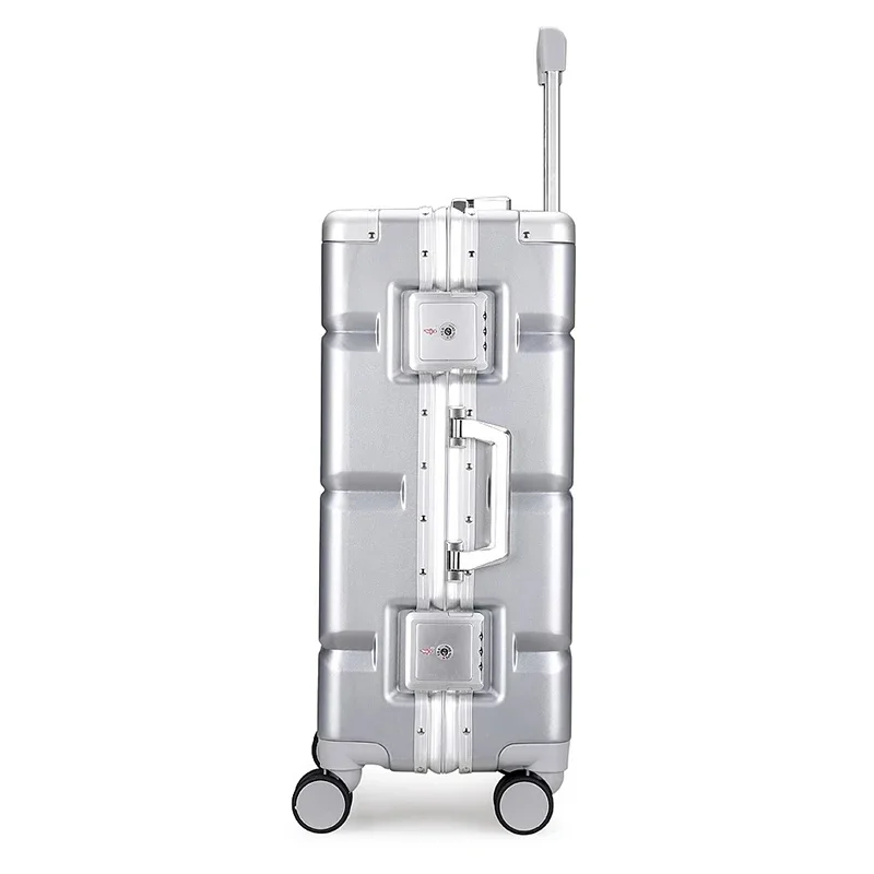 Luggage Aluminium Frame Trolley Case Universal Wheel 20 Inch Boarding Box Large Capacity 22/24/26/28 Inch Customs Lock Suitcase