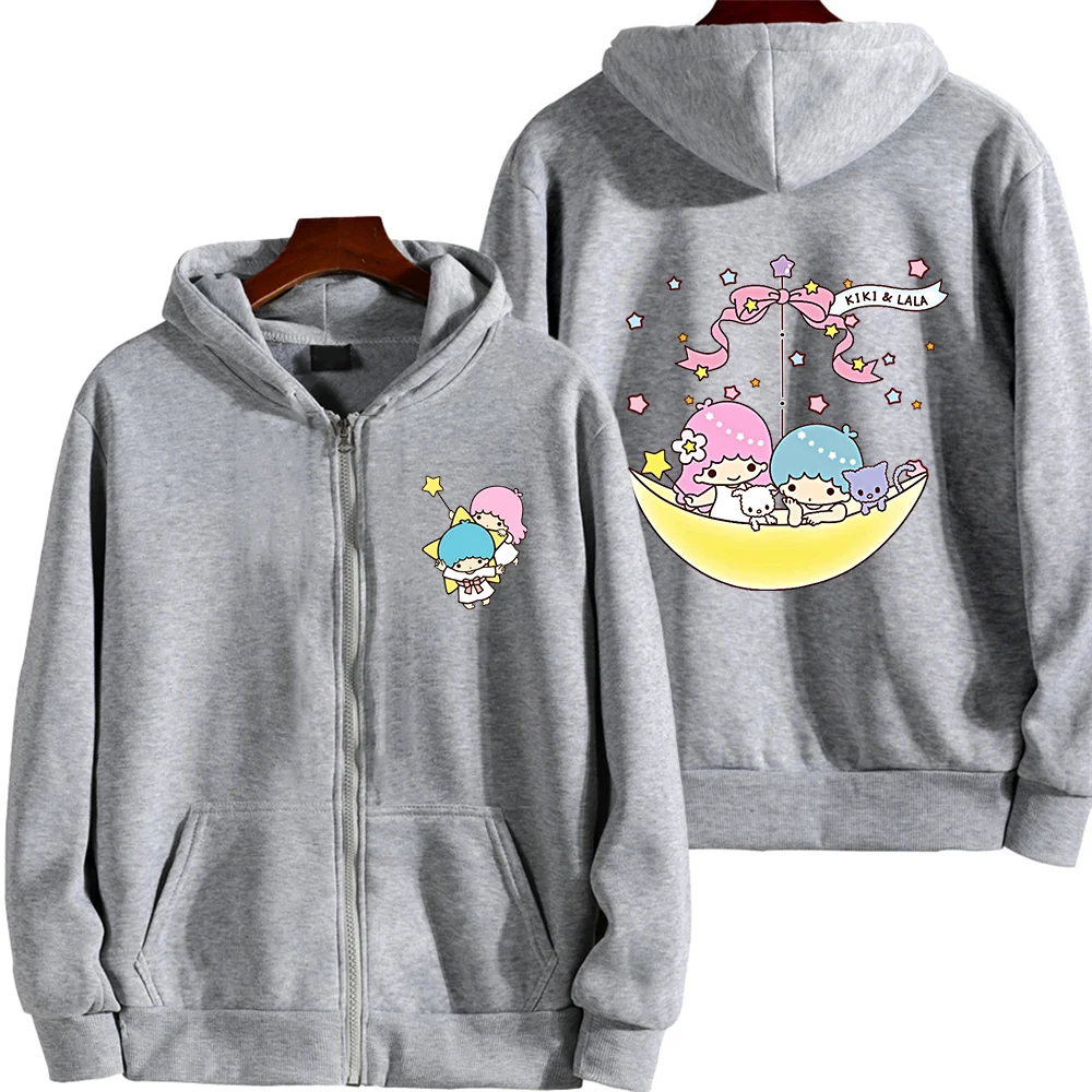 Sanrio Little Twin Stars Men\'s and Women\'s Hoodie Casual Street Clothing Long sleeved Sweatshirt Boys and Girls Autumn Top Coat