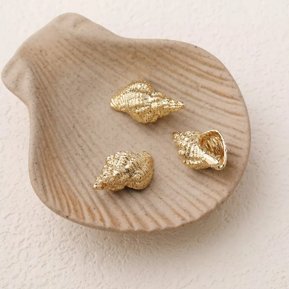 Breloques en forme de conque délicate, 4 pièces, boucles d'oreilles, fabrication de bijoux, fournitures de boucles d'oreilles, bricolage en laiton plaqué or 14 carats, accessoires