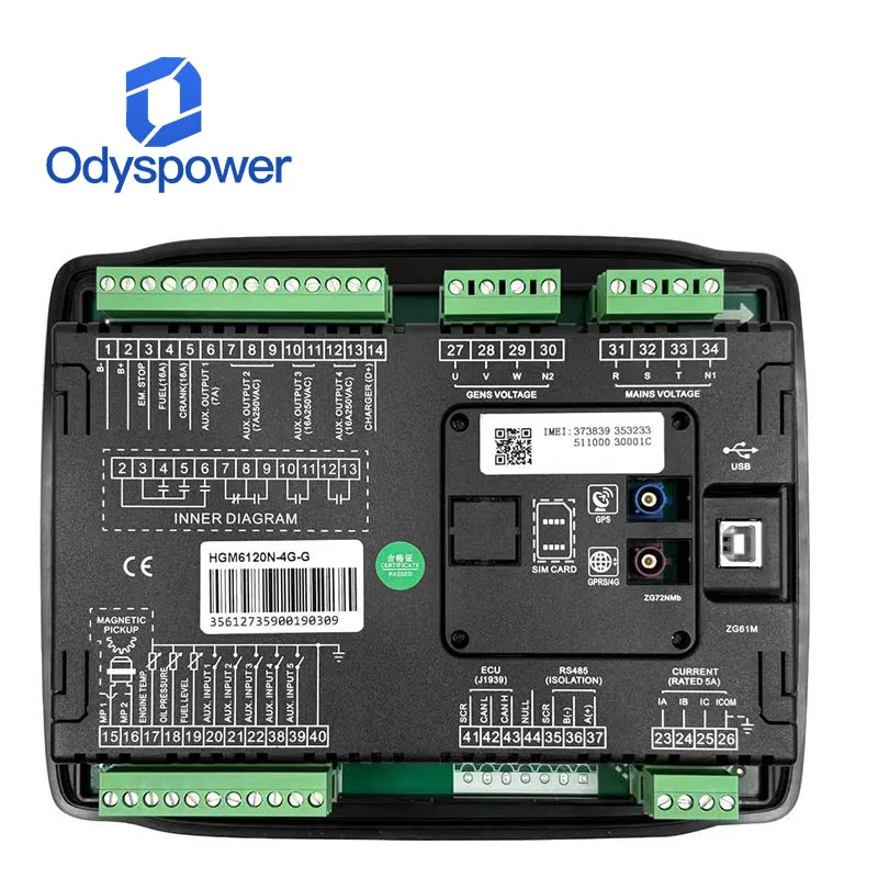 Smartgen HGM6120N-4G GPS Auto Start AMF Generator Controller Network Communication Control HGM6120CAN-4G-G Original