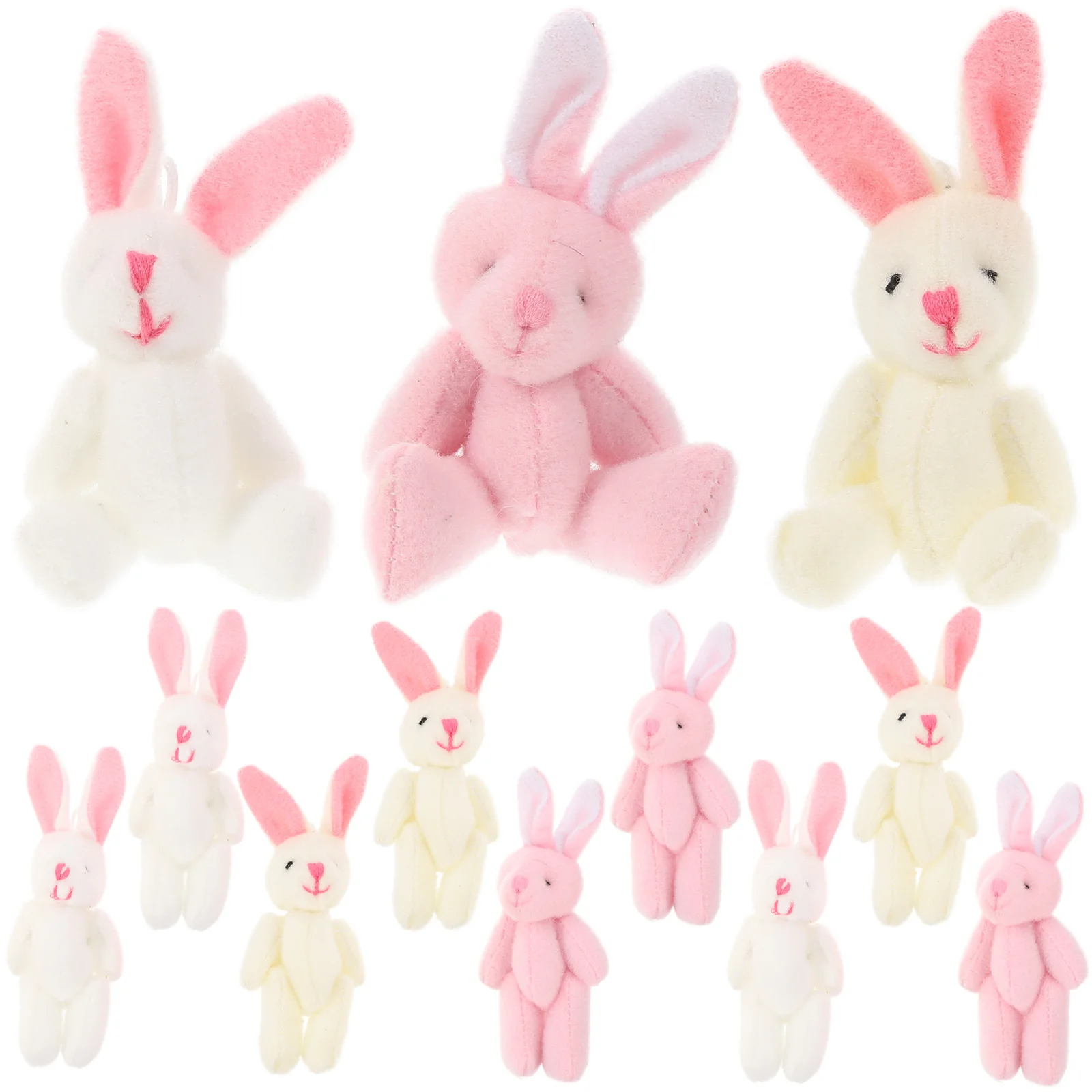 15-częściowy prezent samochodowy Knuckle Rabbit Pendant Cars Toys Animal Chinese New Year Stuffed Mini Baby Dolls Pp Cotton Bunny