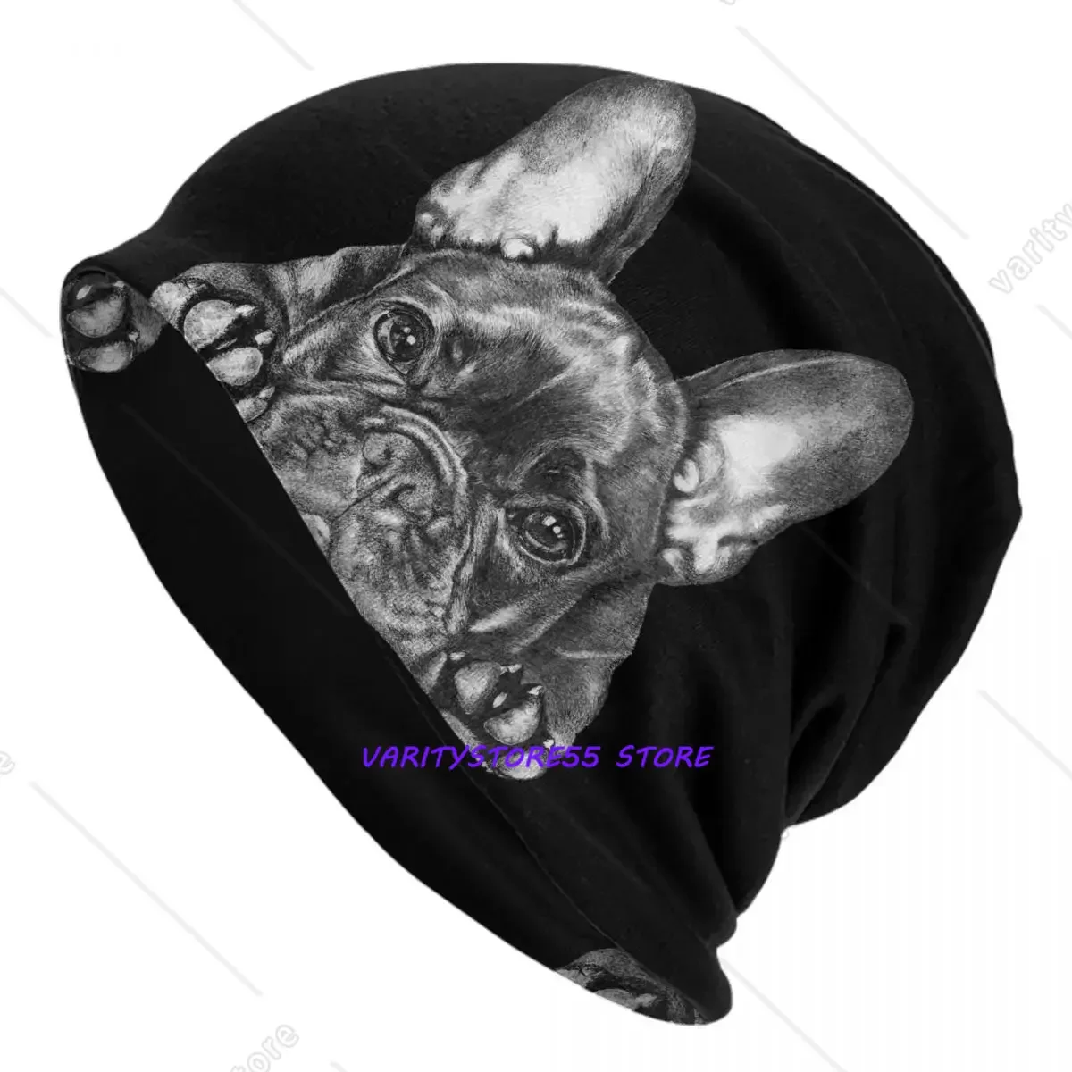 Custom Frenchie Dog French Bulldog Bonnet Hats Street Knitting Hat For Men Women Warm Winter Skullies Beanies Caps