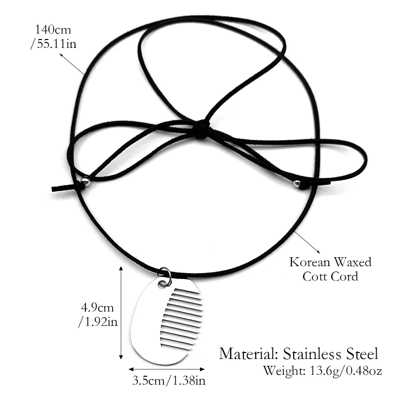 New Fashion Small Comb Pendant Necklace For Women Girls Stainless Steel Silver Color Funny Female Party Chain Jewelry Gifts