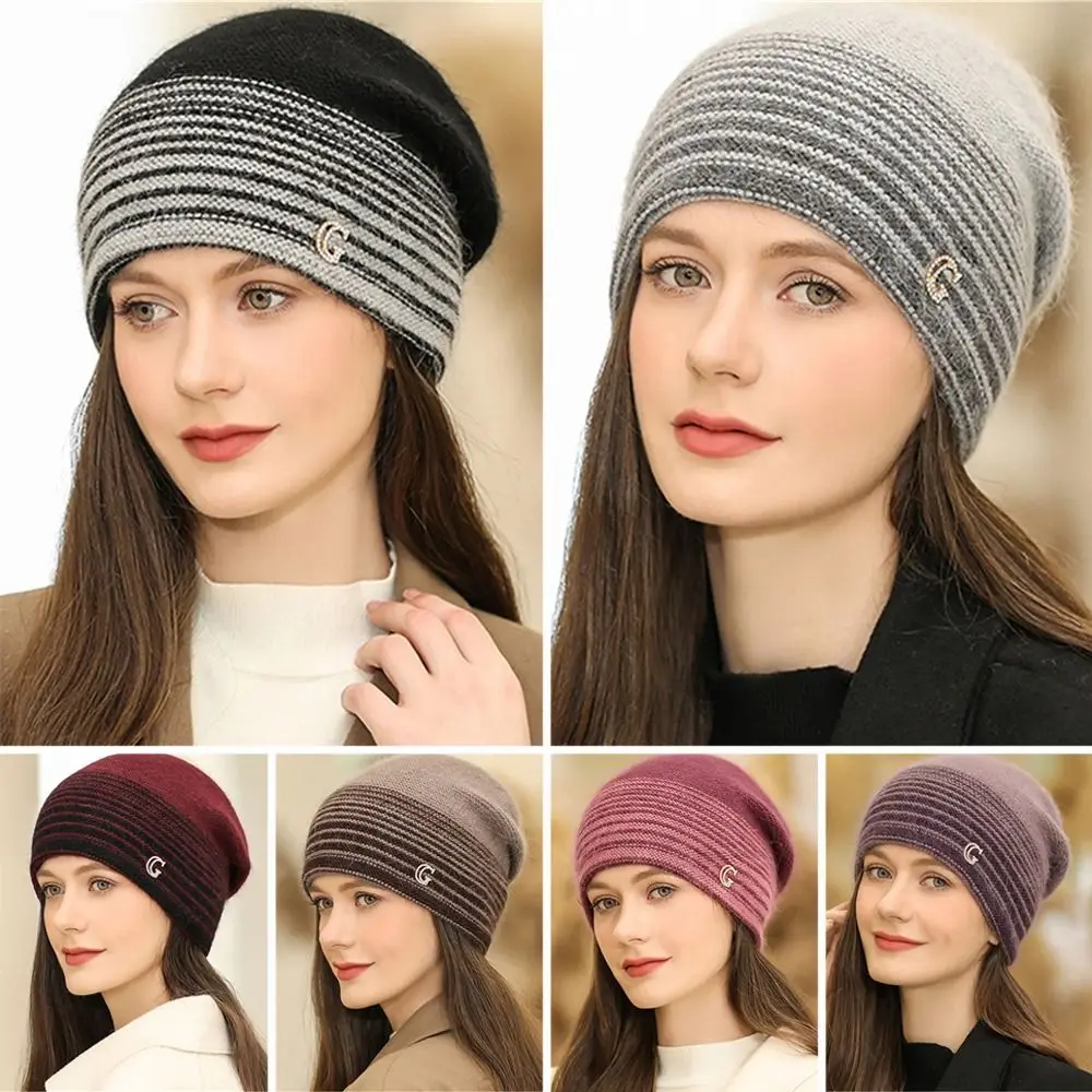 Fashion Keep Warm Knitted Hats Coldproof Versatile Warm Cap Windproof Beanie Cap for Women Girls