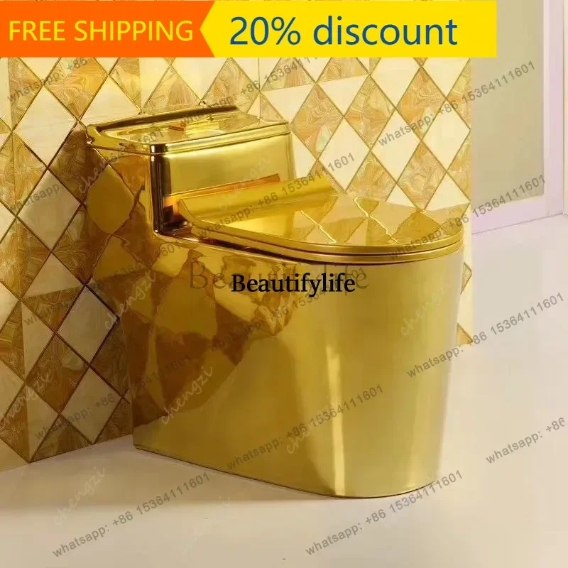 J132 One-piece gold toilet siphon water-saving personalized pumping toilet does not fade