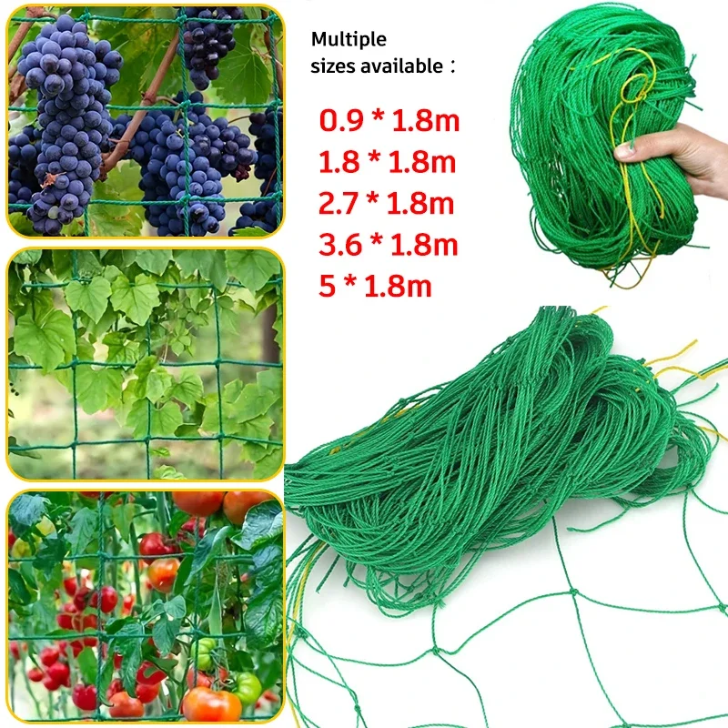 Hi-quality Nylon Garden Netting Loofah Morning Glory Flowers Vine Plants Climbing Net Cucumber Vine Grow Holder Brackets