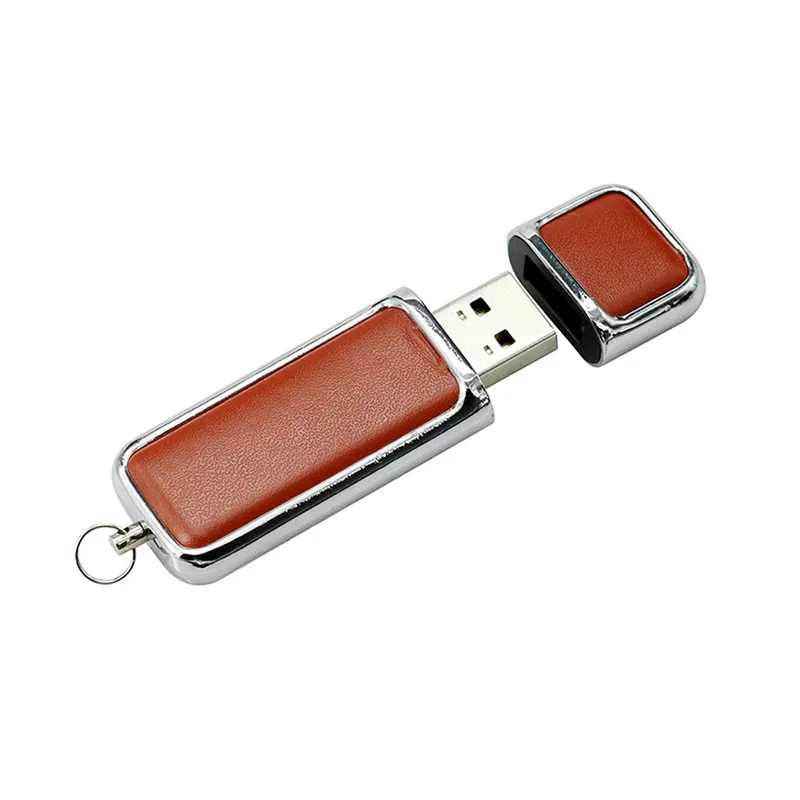 شعار طباعة ملون مخصص مجاني شريط معدني جلدي USB2.0 محرك فلاش عالي السرعة 4 جيجابايت 8 جيجابايت 16 جيجابايت 32 جيجابايت 64 جيجابايت 128 جيجابايت