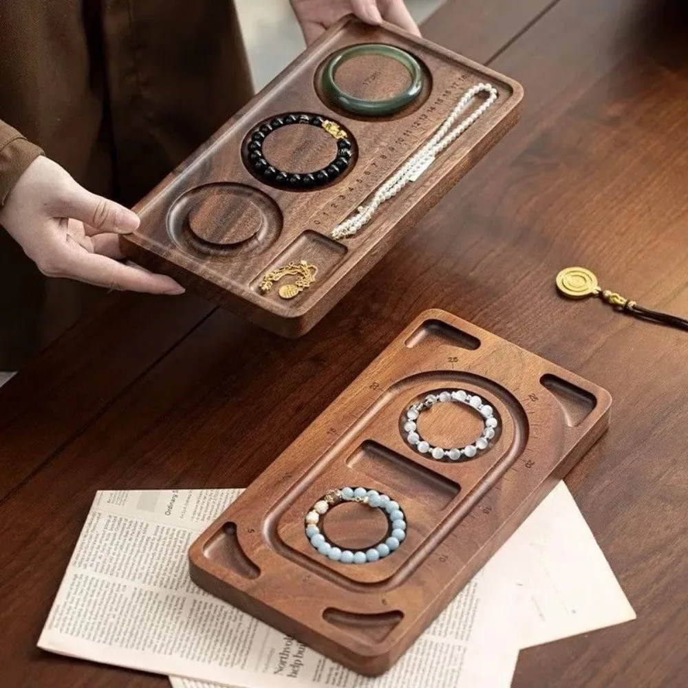

Vintage Wood Bracelet Sizing Tray DIY Sturdy Wooden Jewelry Tray with Scale Versatile Bead Board Storage Containers Crafts DIY