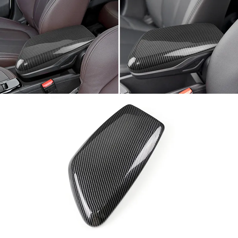 

LHD For BMW X1 F48 2016 2017 2018 2019 2020 2021 Car Interior Center Console Armrest Box Cover Carbon Texture Accessories Trim